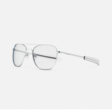 Aviator - Matte Chrome & Clear - Prescription Eyewear