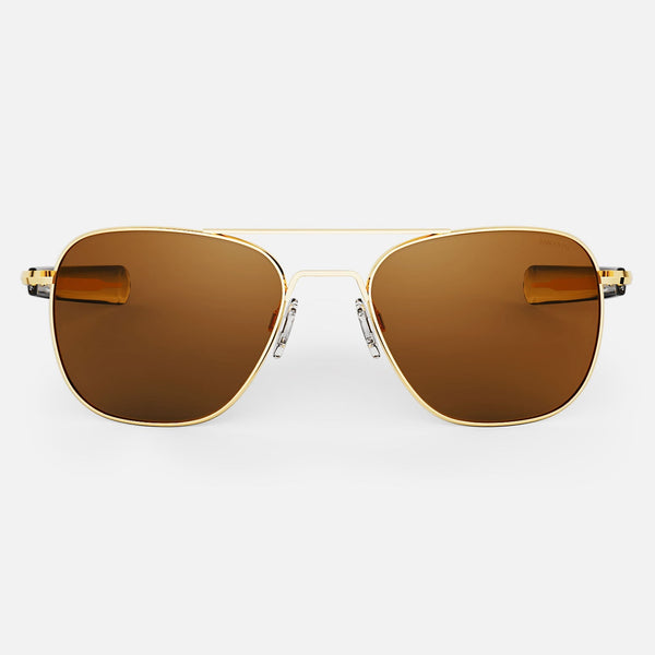 Aviator - 23k Gold & American Tan - Prescription Sunglasses