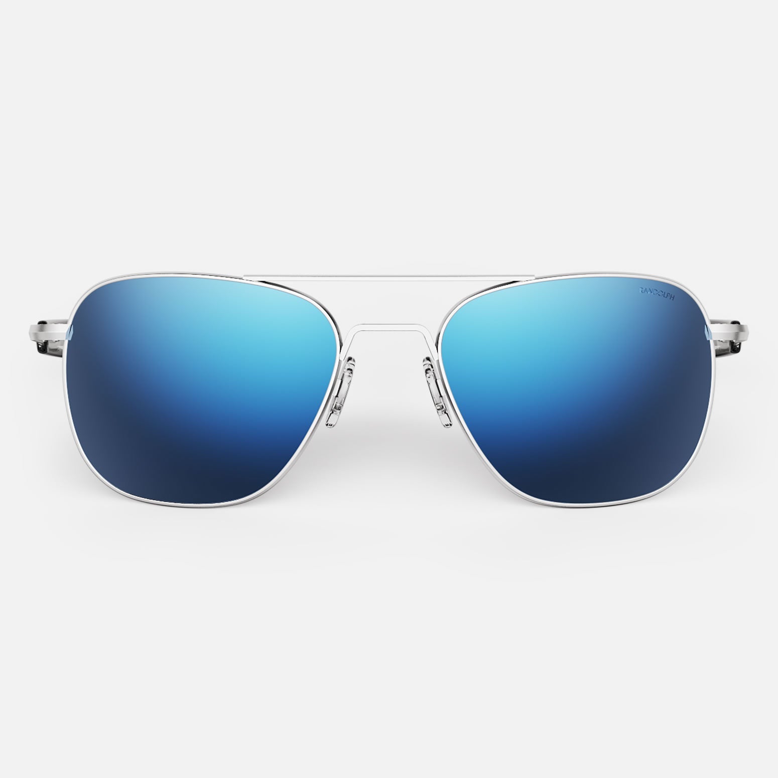 Aviator Matte Chrome Atlantic Blue Prescription Sunglasses