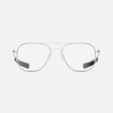 Aviator - Matte Chrome & Clear - Prescription Eyewear