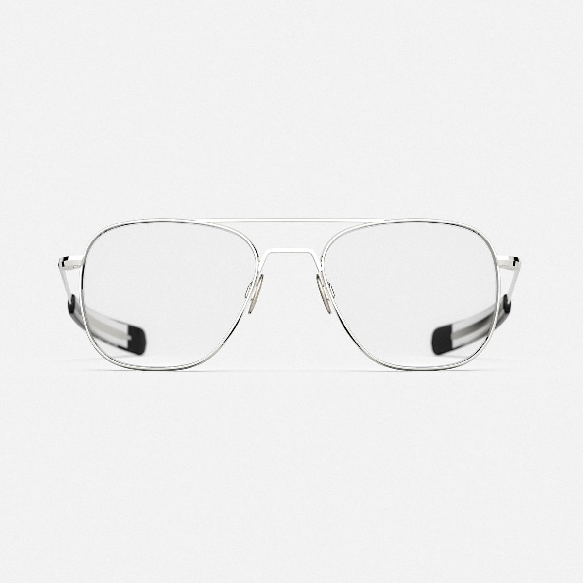 Aviator - 23k White Gold & Clear - Prescription Eyewear  display picture 1