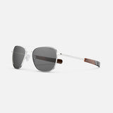 Aviator - 23k White Gold & American Gray with Jetway Temples