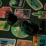 Aviator - 23k White Gold & American Gray with Jetway Temples