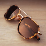 Aviator Dark Caramel Tortoise Inlay
