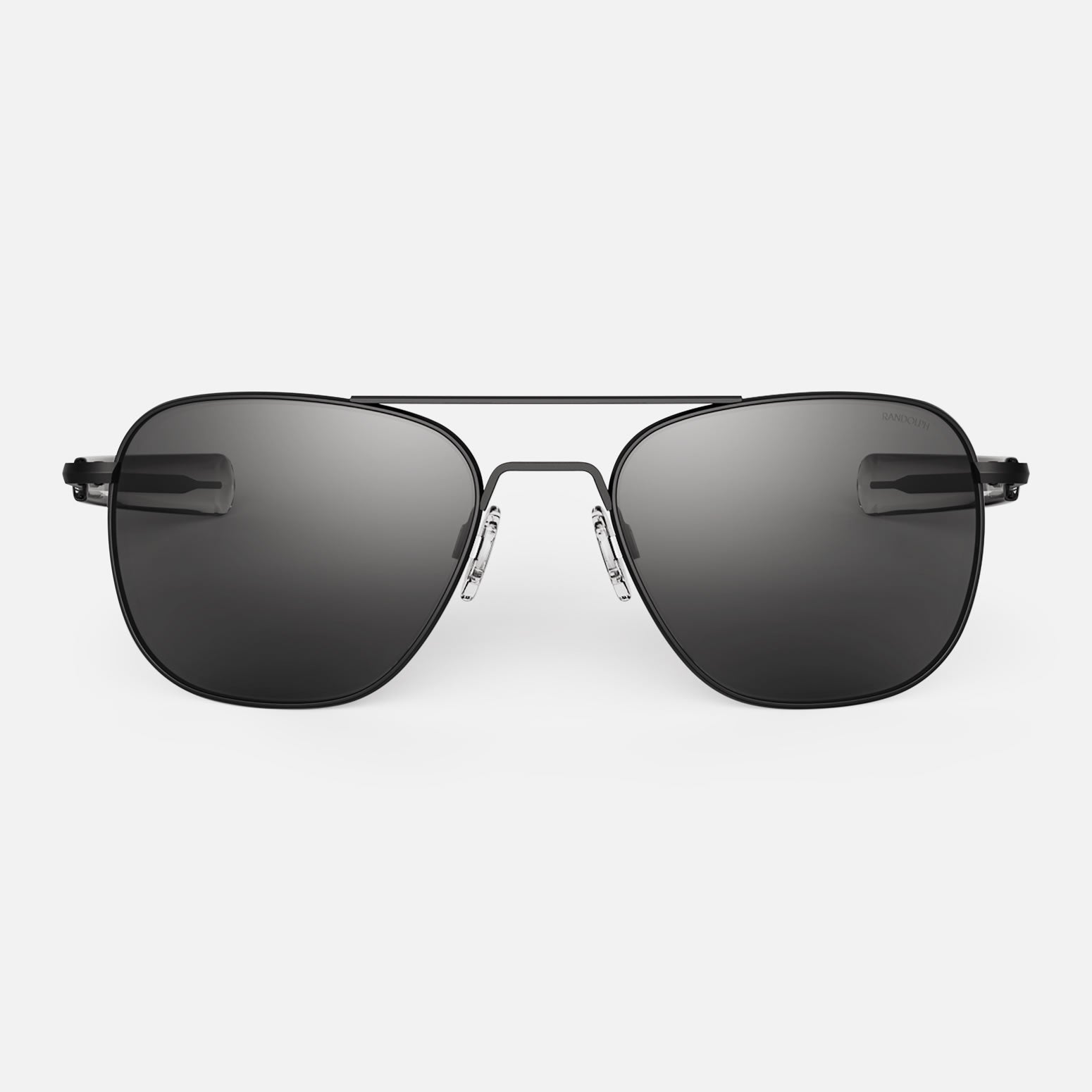 Randolph Aviator American Gray Sunglasses in Matte Black