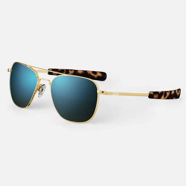 Aviator 23K Gold & Cobalt Sunglasses | Randolph USA