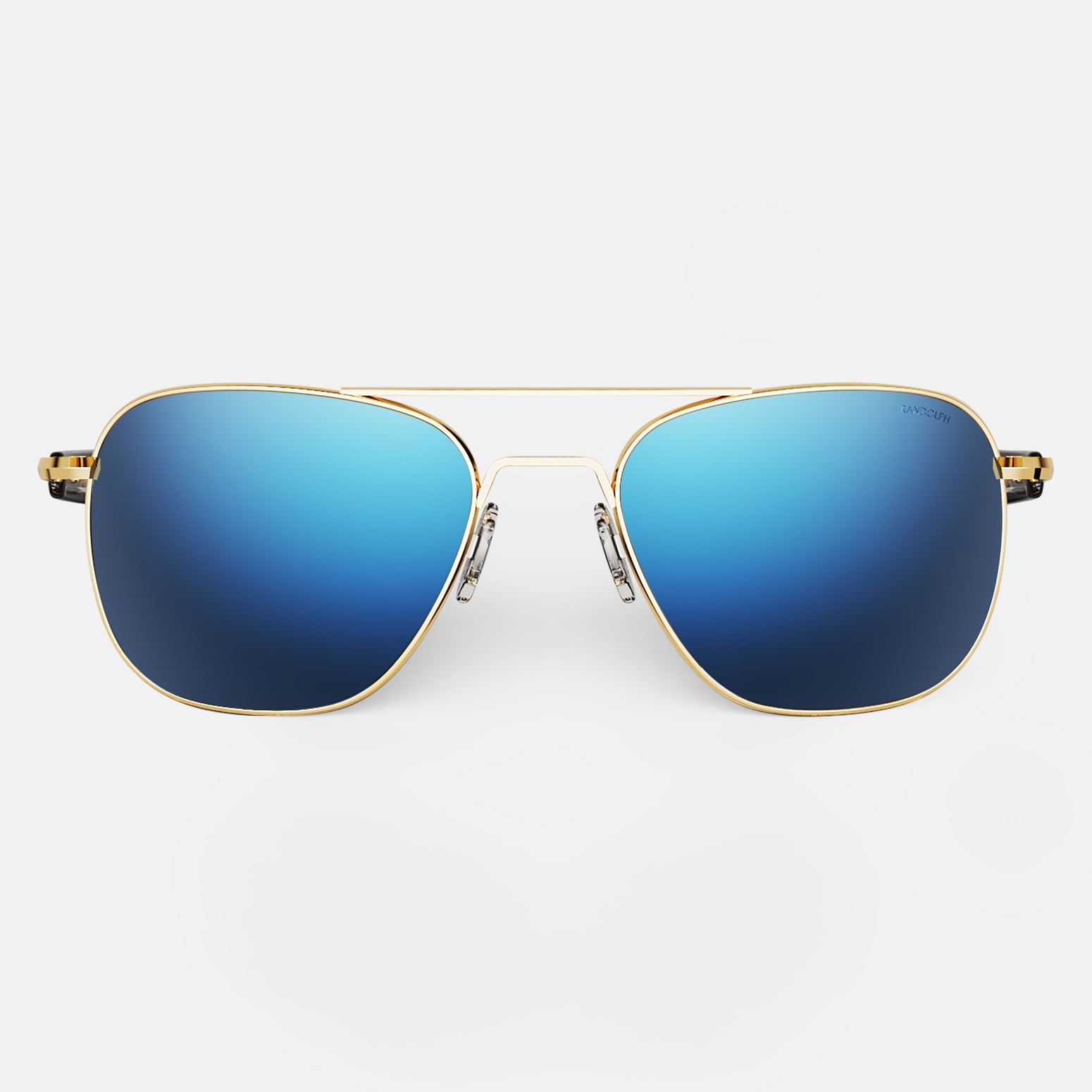Randolph Aviator Sunglasses - 23K Gold - Skyforce Polarized Atlantic Blue - Regular (55mm)