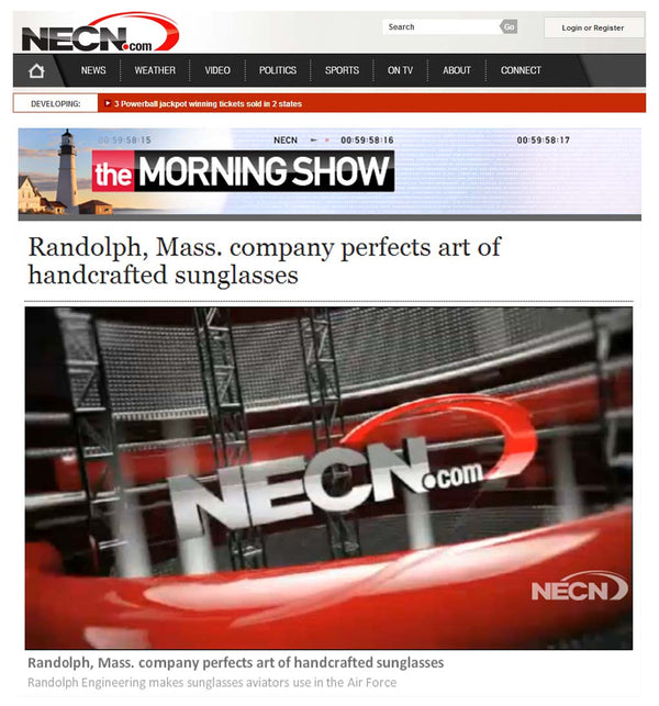 NECN - Randolph, Mass. company perfects art of handcrafted sunglasses