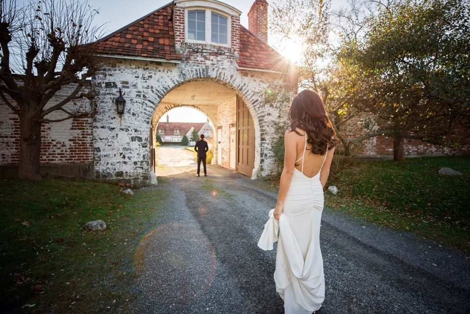 Can I wear aviators with a suit? A husband hesitates to have a first look at his bride. 