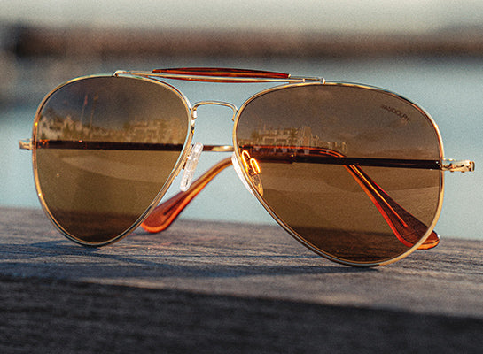 23k Gold Aviator Sunglasses Randolph USA