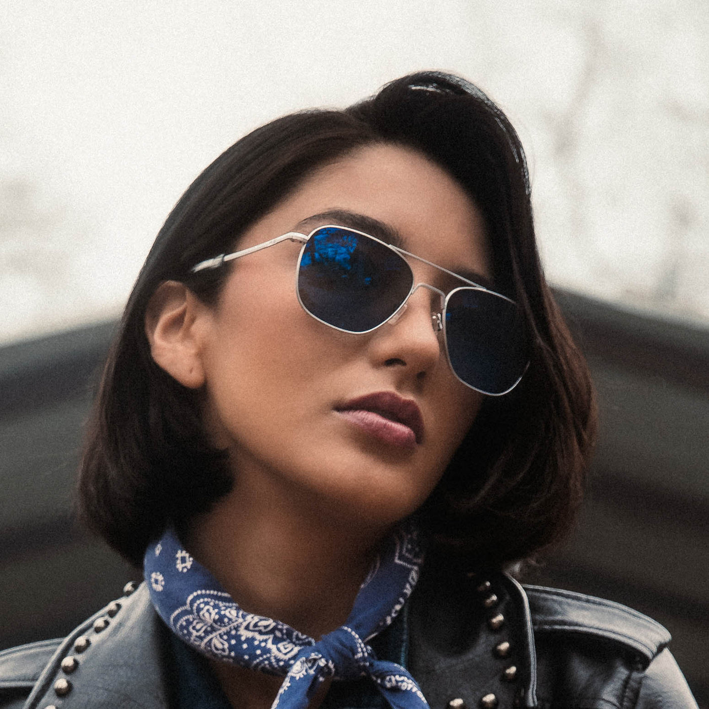 Aviator Matte Chrome & Atlantic Blue Sunglasses | Randolph USA