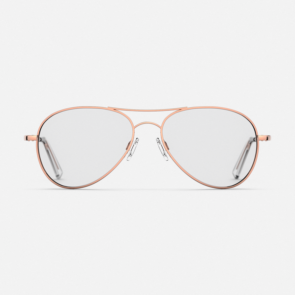 Amelia 22k Rose Gold Clear Prescription Eyewear Randolph USA