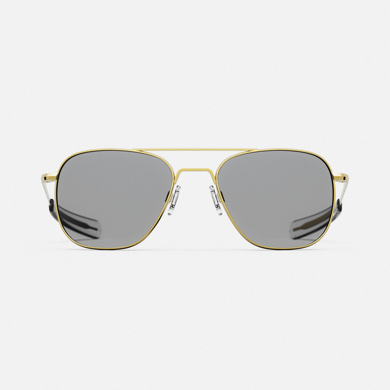 Aviator 23k Gold Clear Prescription Eyewear Randolph USA
