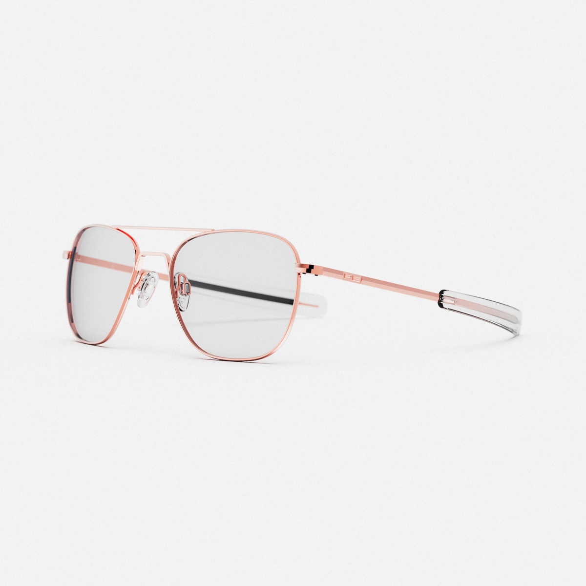 Aviator - 22k Rose Gold & Clear - Prescription Eyewear 