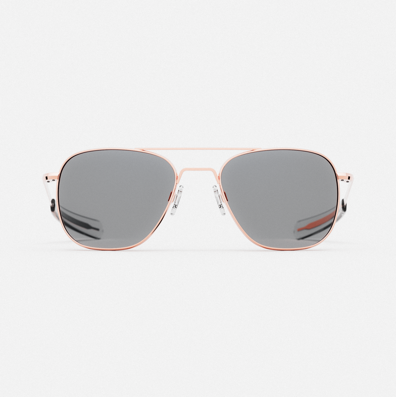 Aviator 22k Rose Gold Clear Prescription Eyewear Randolph USA