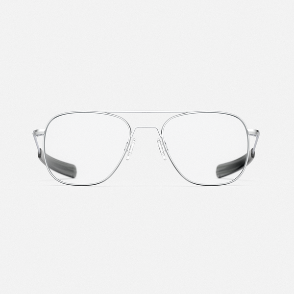 Aviator Matte Chrome Clear Prescription Eyewear