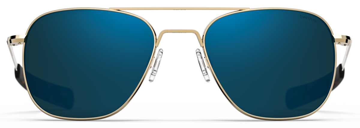  Randolph USA  Intruder - Gafas de sol rectangulares clásicas  de aviador para hombre, no polarizadas, 100% UV, Oro de 23 quilates, verde  Agx no polarizado, 2.283 in : Ropa, Zapatos y Joyería