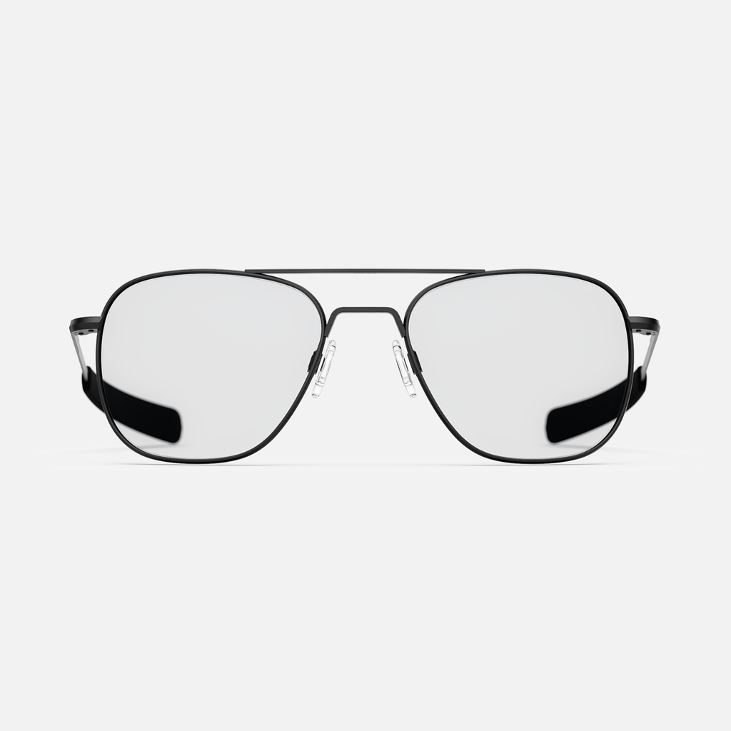 Aviator Matte Black & Clear Prescription Eyewear