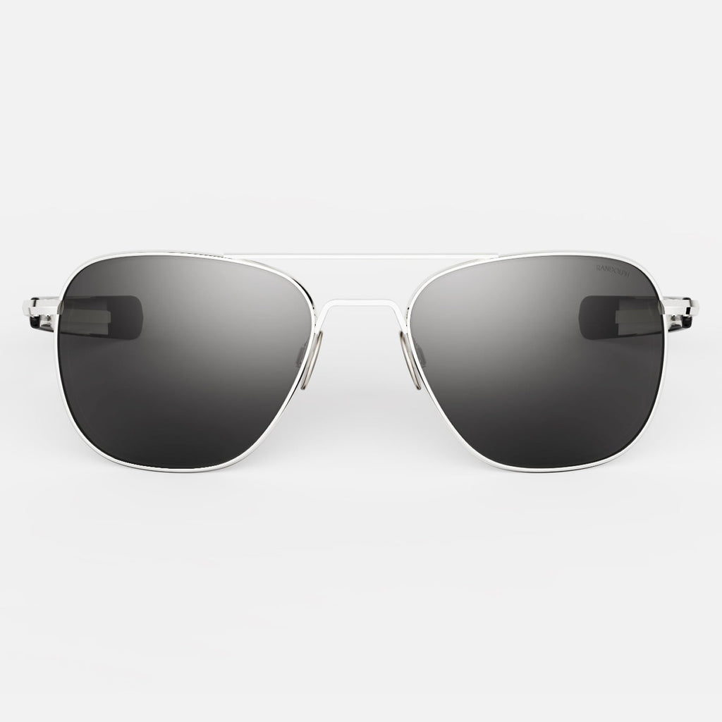 Aviator 23k White Gold & American Gray Prescription Sunglasses