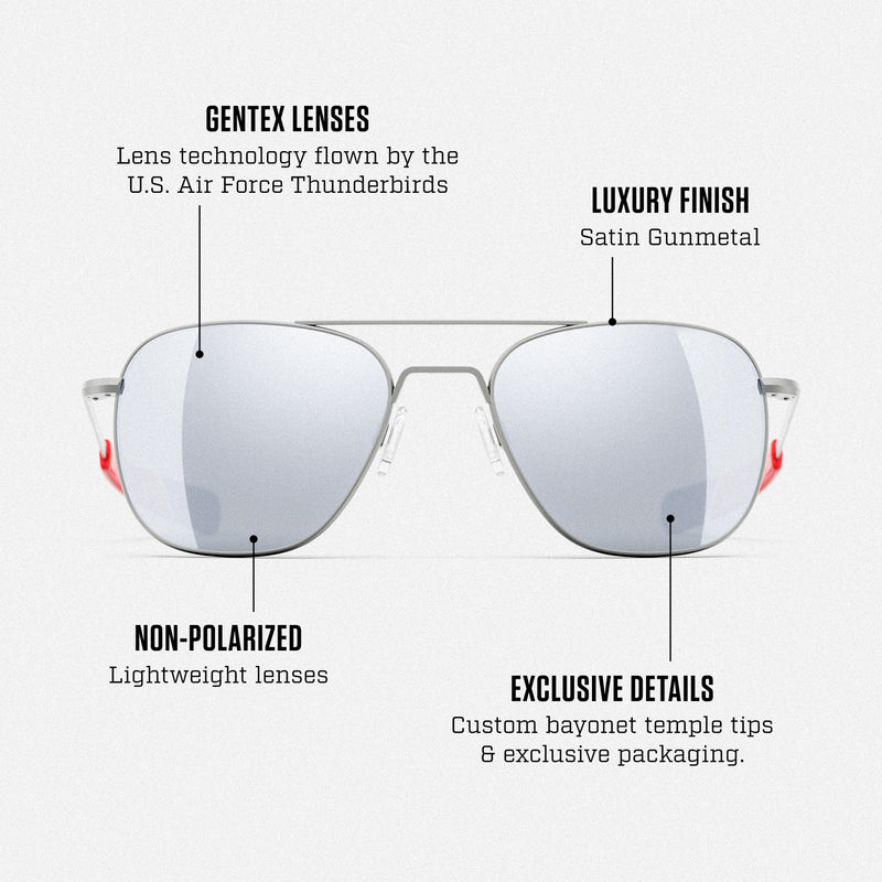 Thunderbirds™ Aviator - Satin Gunmetal | Randolph – Randolph USA