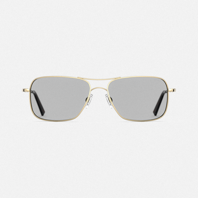 Archer | 23k Gold & Clear | Prescription Eyewear | Size: Large 63mm | Handcrafted American Eyewear