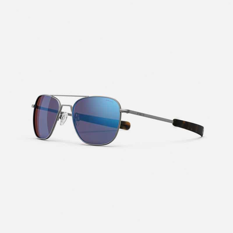 Aviator DriveWorks gunmetal frame with blue reflective lenses