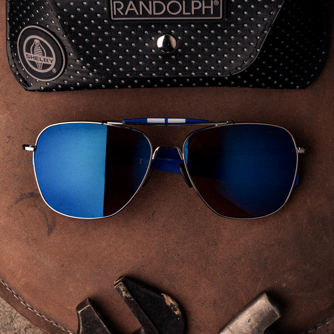 Randolph x Shelby - Aviator II - Gunmetal & Le Mans Blue Randolph x Shelby - Aviator II - Gunmetal & Le Mans Blue