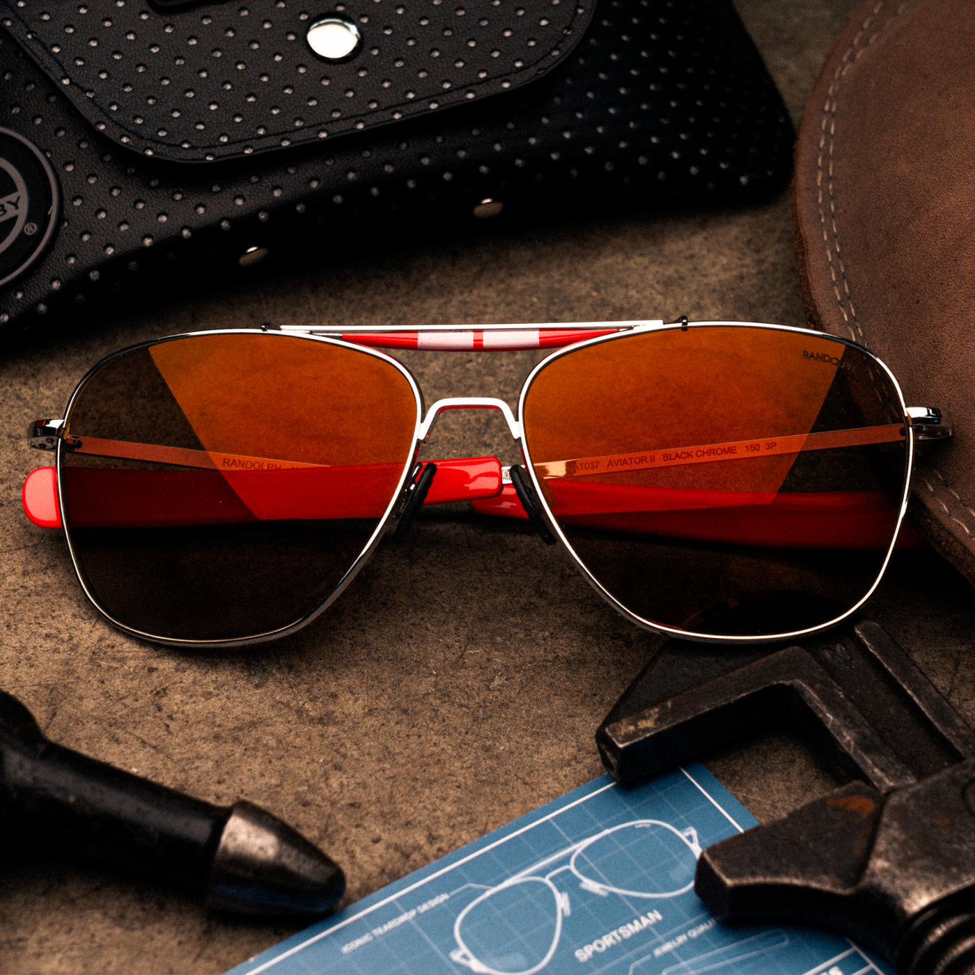 Randolph x Shelby - Aviator II - Bright Chrome & Redline Randolph x Shelby - Aviator II - Bright Chrome & Redline