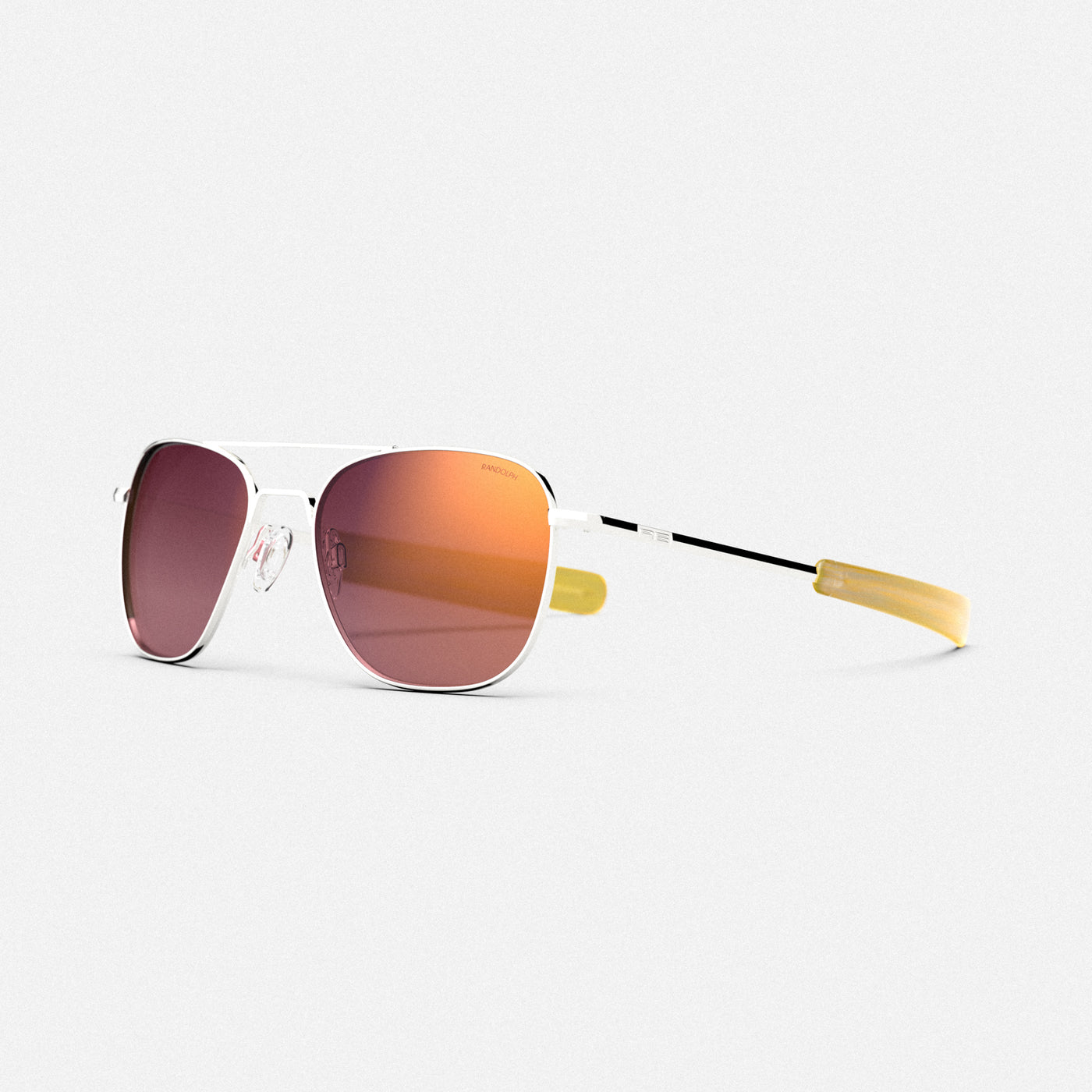 Amelia Runway Collection - 23k White Gold Aviator Sunglasses