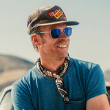 Aviator DriveWorks gunmetal frame with blue reflective lenses