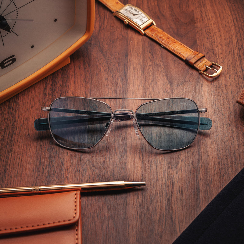 Aviator - Satin Gunmetal & Blue Hydro
