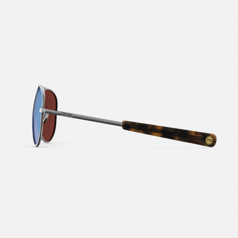 Concorde Aviator sunglasses with Blue reflective lenses and gunmetal frame