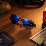 Aviator - Gunmetal & Atlantic Blue - Prescription Sunglasses