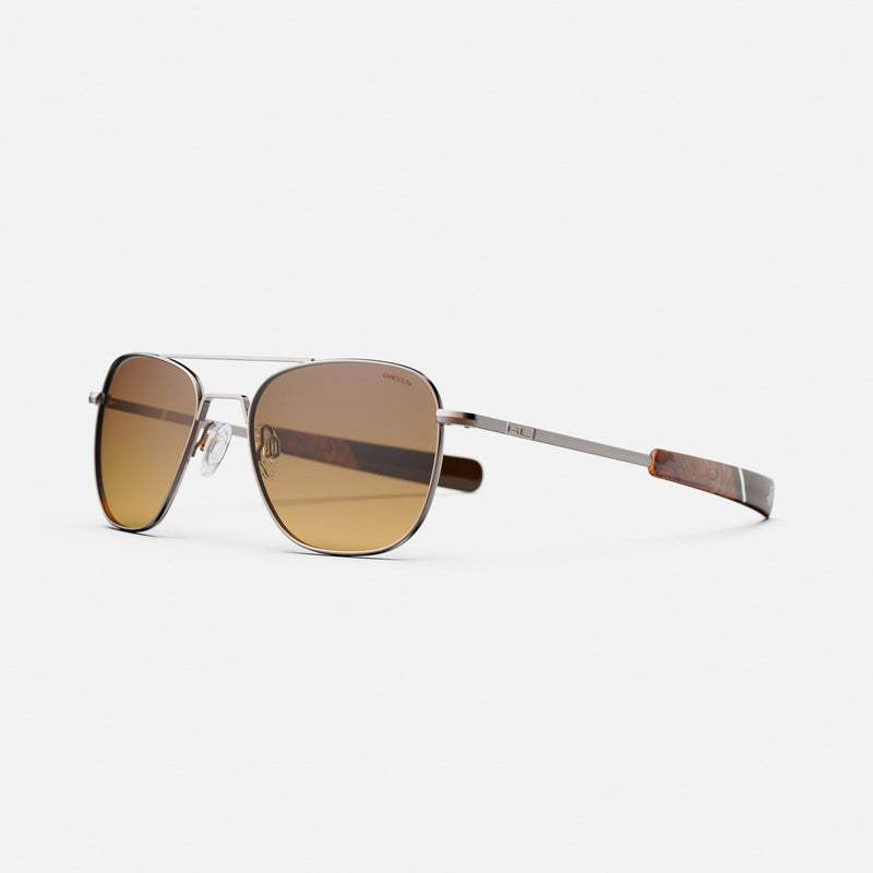Aviator - 22k Chocolate Gold & Cape Sand - Prescription Sunglasses
