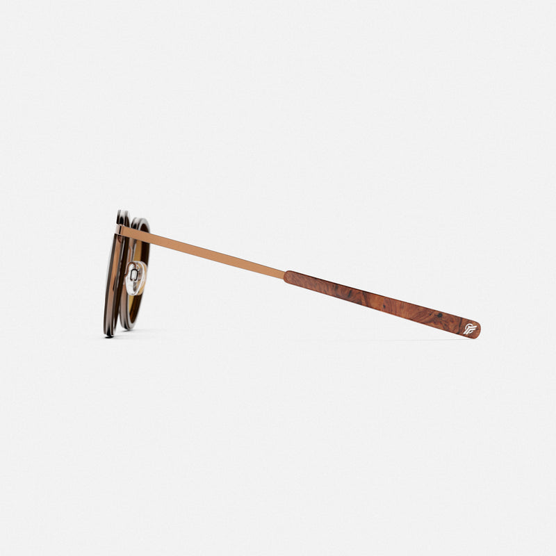 P3 Fusion - 22k Chocolate Gold & Sierra Inlay & Cape Sand - Prescription Sunglasses