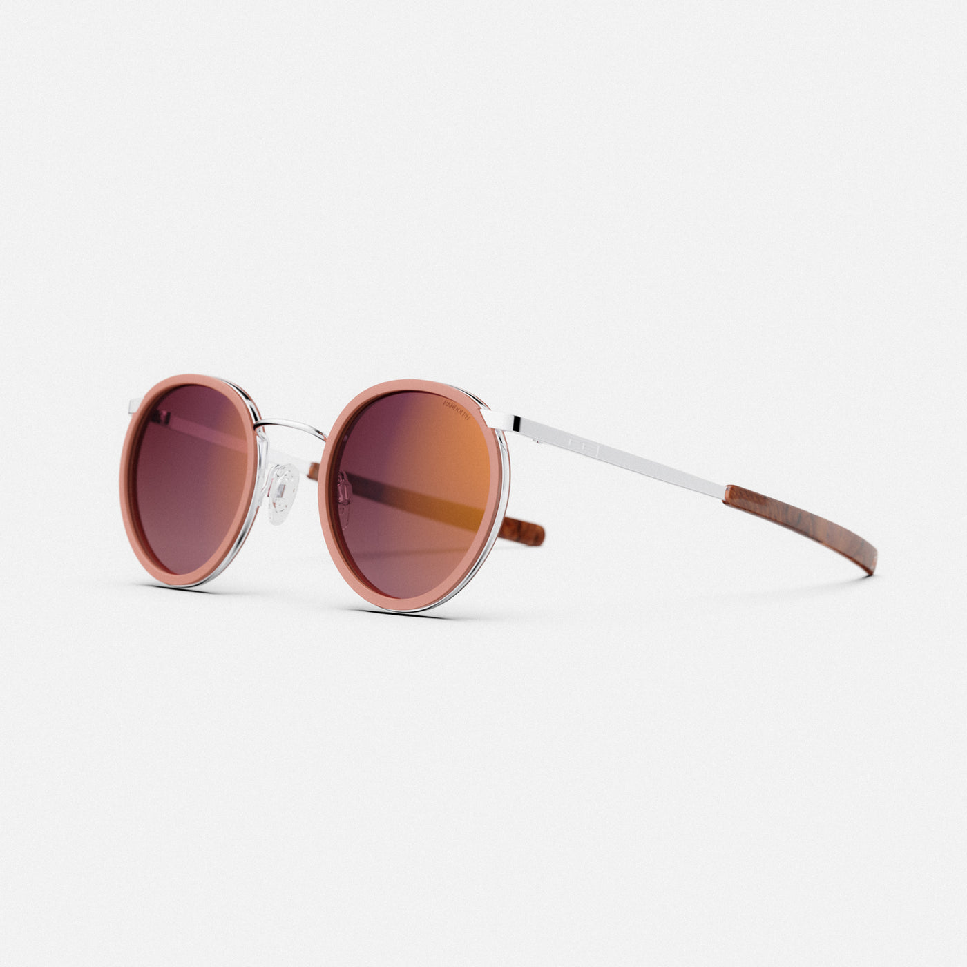 P3 Fusion Round Sunglasses - 23k White Gold & Take Off Inlay  display picture 3