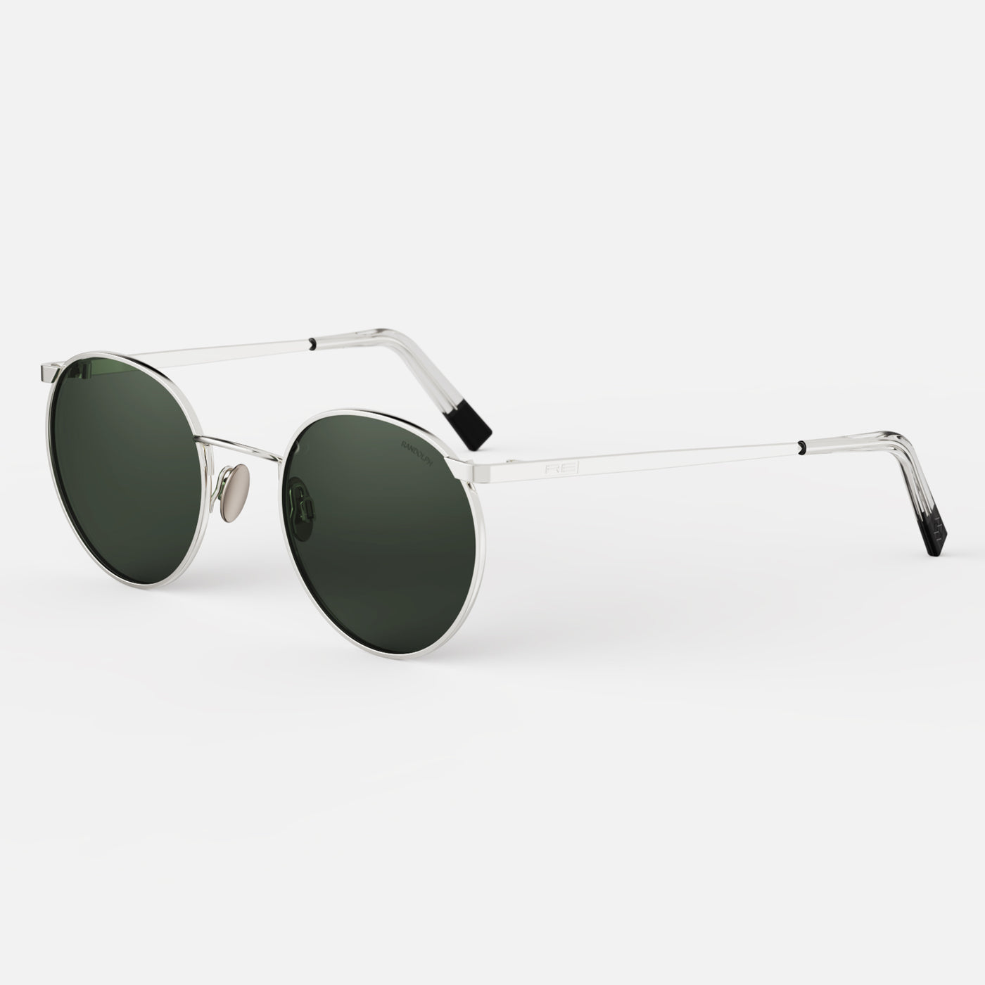 P3 Round Sunglasses in 23k White Gold Randolph USA