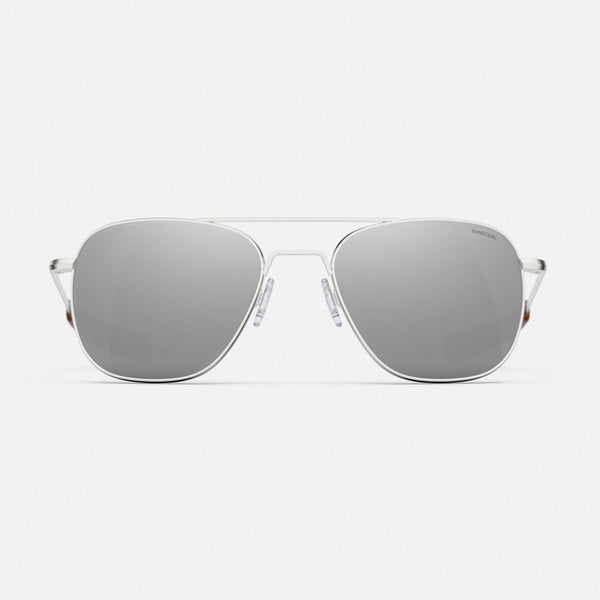 RANDOLPH シルバー アビエイターサングラス Aviator - Satin Silver & Polarized Silver Mirror Lenses | Randolph USA