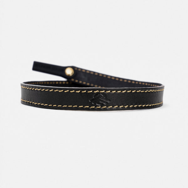 Randolph for Sounder Goods - Leather Sunglasses Strap -  Black with 23k Gold Rivets