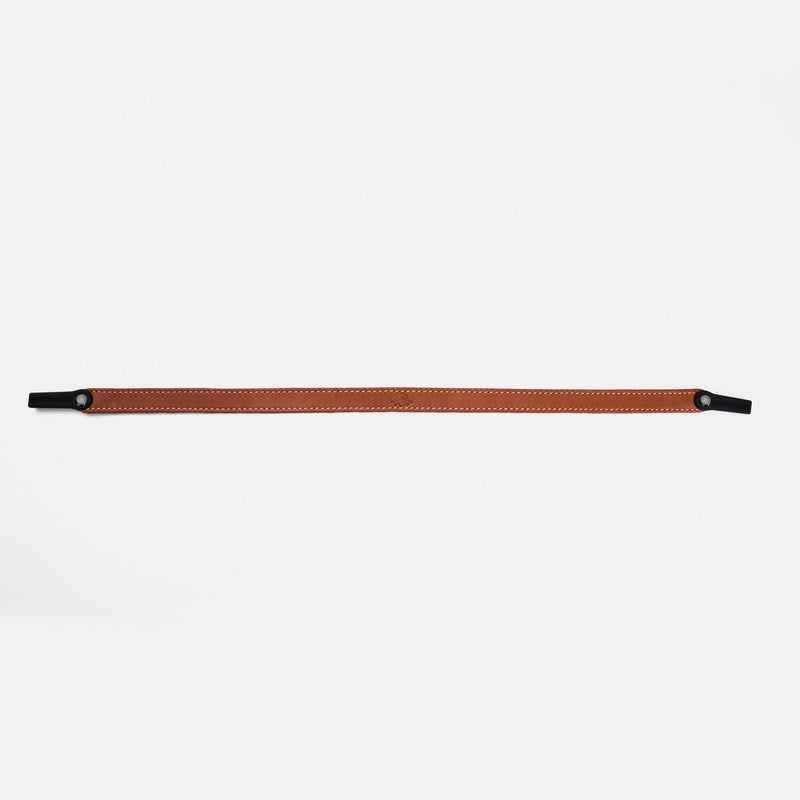 Randolph for Sounder Goods - Leather Sunglasses Strap -  Cognac with Gunmetal Rivets