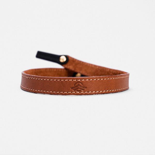 Randolph for Sounder Goods - Leather Sunglasses Strap -  Cognac with 23k Gold Rivets