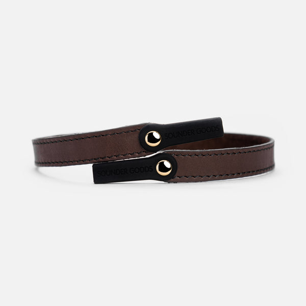 Randolph for Sounder Goods - Leather Sunglasses Strap - Dark Brown with 23k Gold Rivets