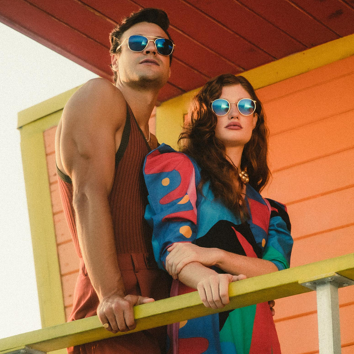 Aviator 23K Gold & Cobalt Sunglasses | Randolph USA