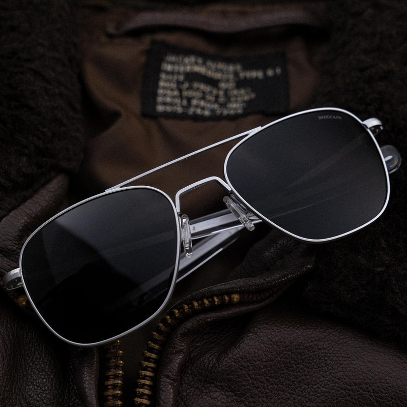Polarized Rectangular Aviator Sunglasses for Men - Military Style