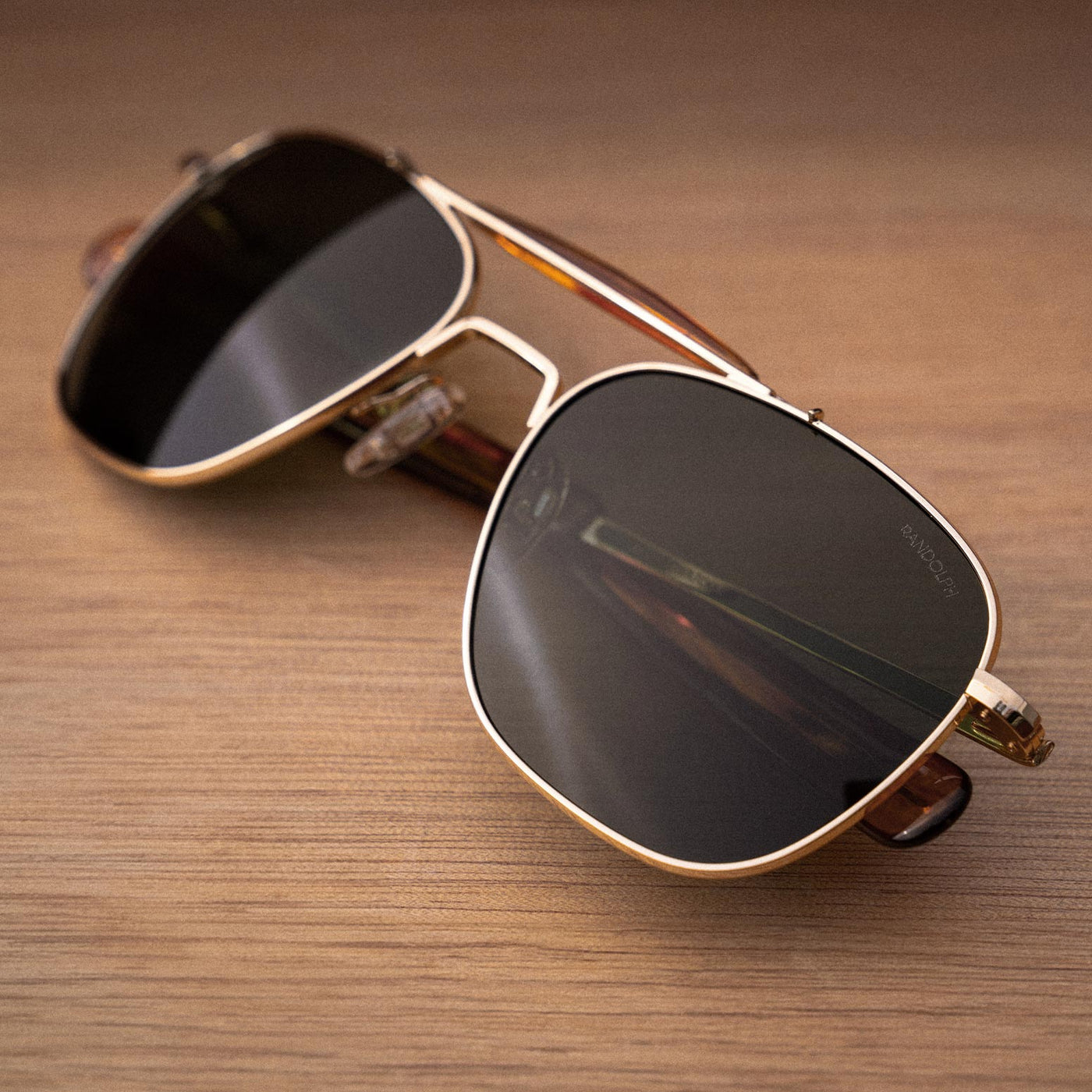 Randolph Aviator II Sunglasses 23K Gold Skytec AGX Regular 55mm