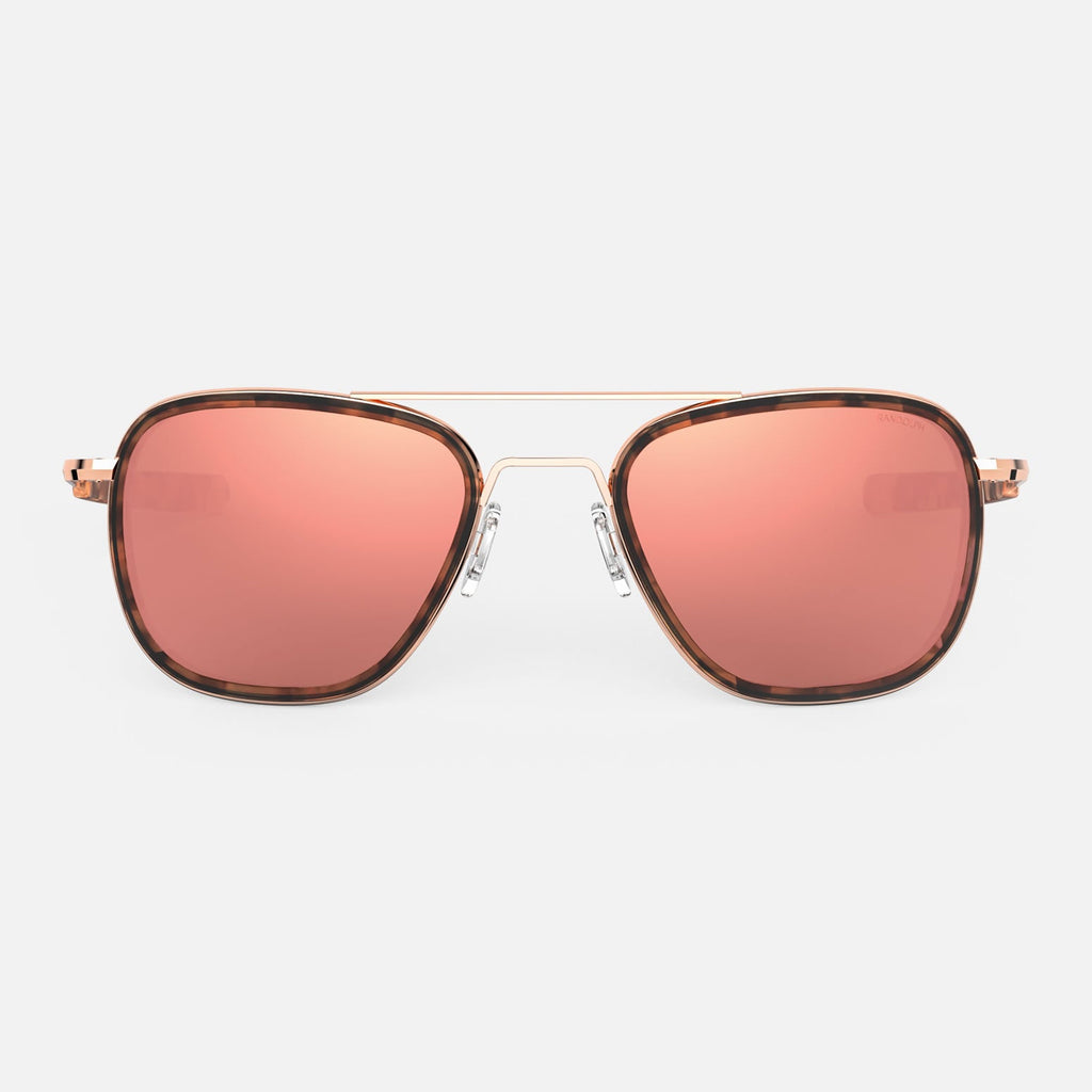 Aviator Fusion 22k Rose Gold & Rose Tortoise Inlay & Rose Gold