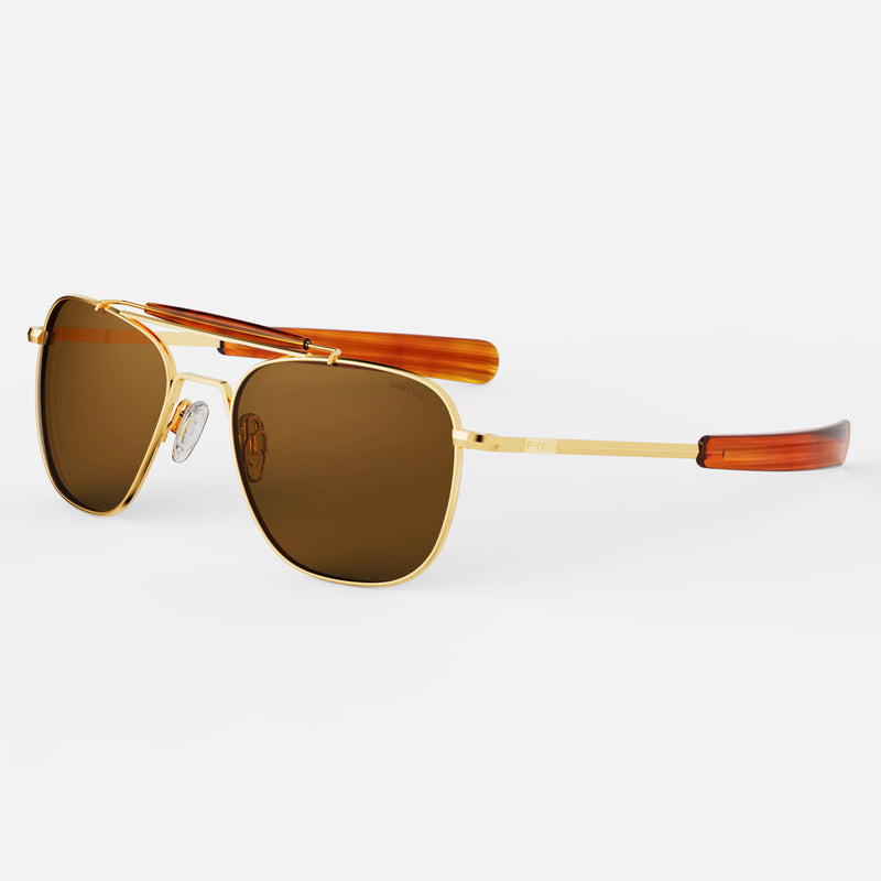 Randolph Engineering Aviator II 23K Gold Sunglasses | American Tan