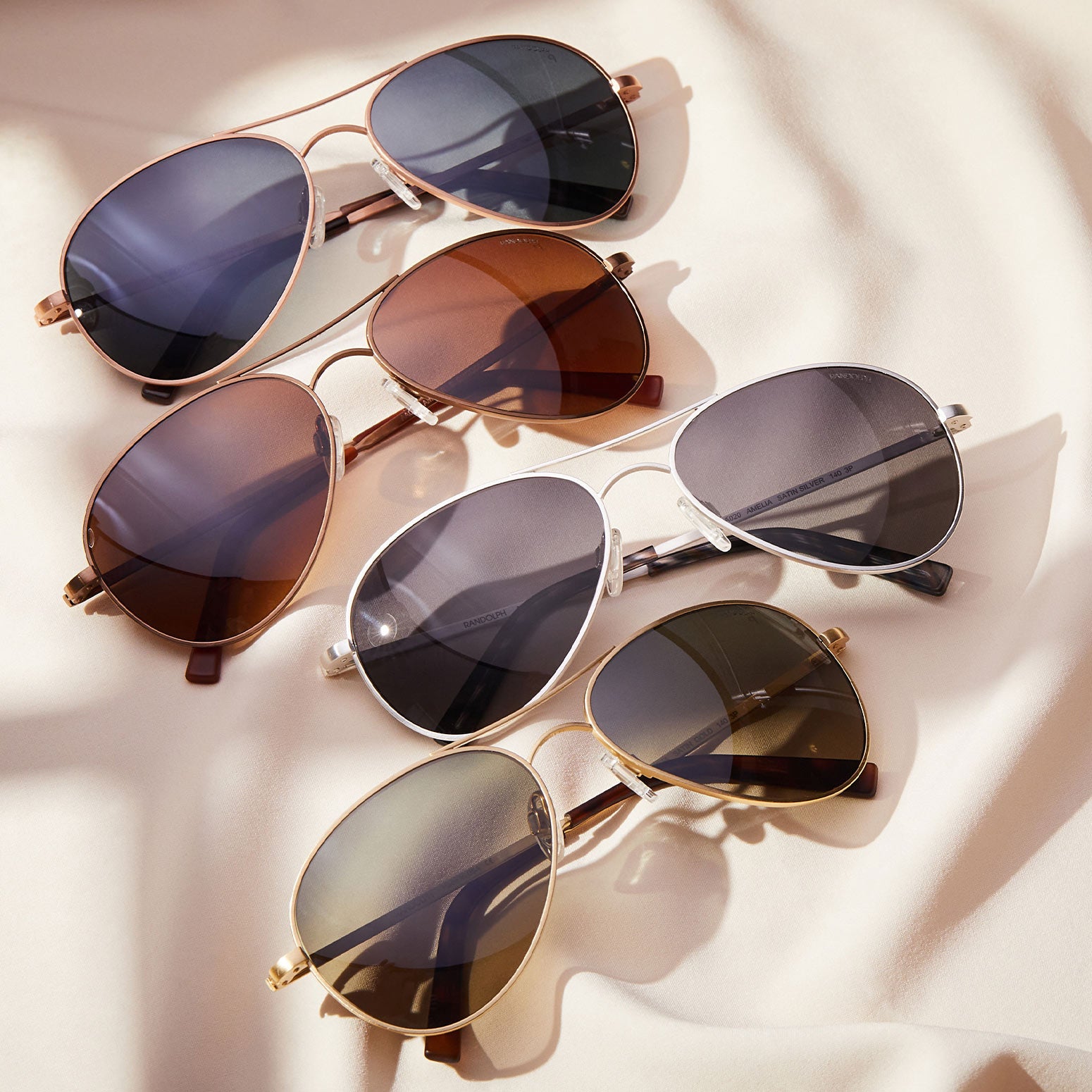 Amelia Satin Silver Coastal Gray Sunglasses Randolph USA amelia-satin-silver-coastal-gray-sunglasses-randolph-usa