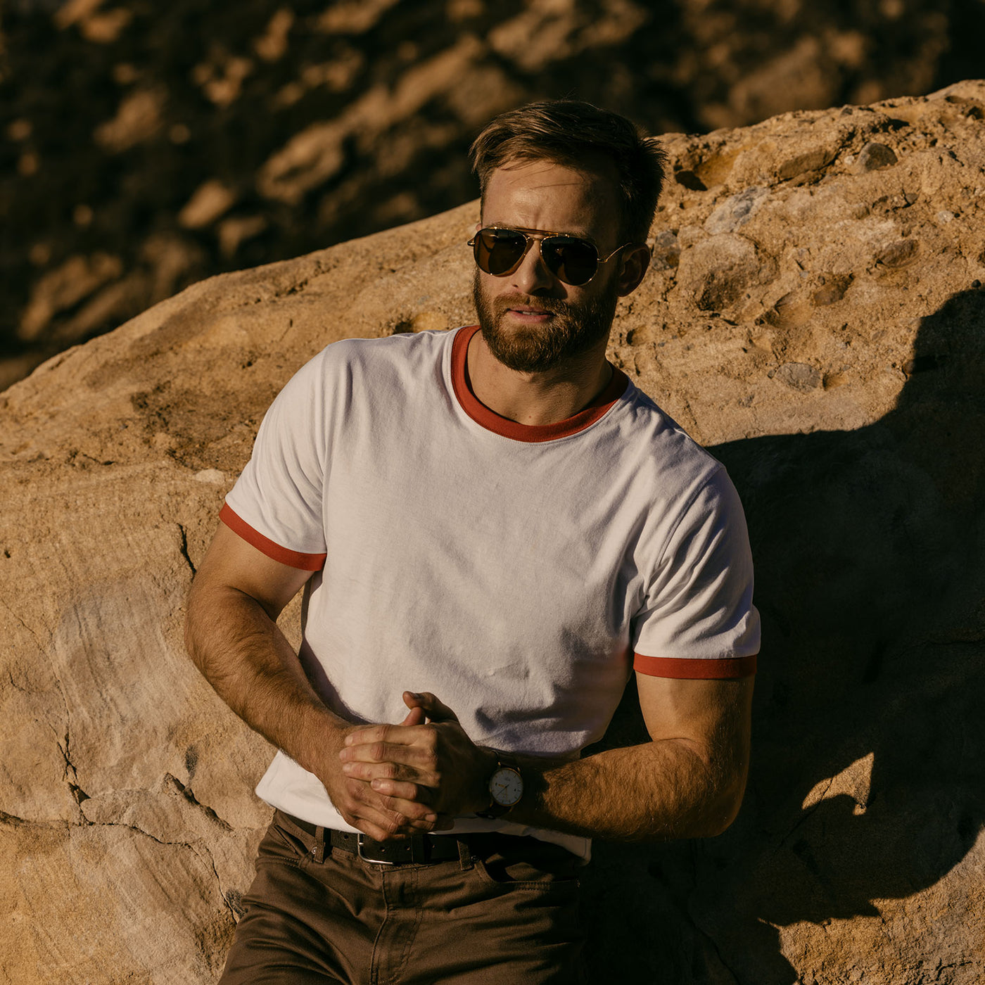 Luxury 23k Gold Sportsman Aviators with American Tan Sunglasses